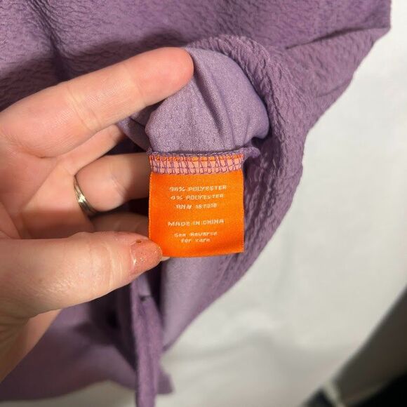 Negative Space Textured Button Up Shirt Men M Purple Short Sleeve Stretch Casual - Picture 5 of 5